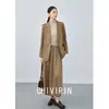 Saia Slimming Nova de Cintura Alta Outono 2026 para Mulheres, Estilo Vintage Old Money, Elegante Versátil Moda para o Trabalho Saia Evasê