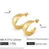 Nuevos Pendientes de Acero Inoxidable Chapados en Oro de 18 Quilates Estilo Retro Francés Moda Geométricos en Forma de U Pendientes para el Trabajo Joyería al por Mayor