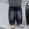 Calça Jeans Solta Masculina para Primavera e Outono Estilo Coreano Calças Casuais Liso Colorido para Crianças Calças Estilosas para Bebê Comércio Exterior