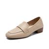 Zapatos ZHR de suela blanda para mujer, zapatos de una sola capa para ir al trabajo, Otoño 2023, tacón medio, versátiles de estilo francés, zapatos pequeños de piel, uniforme jk