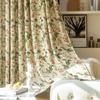 Dielianhua Estampado Pastoral Americano Country Cortina Transfronteriza Empalme Tela Amarilla Semisombreado Sala de Estar Modelo Caliente Transfronterizo