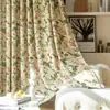 Cortinas Transfronteiriças Estilo Country Americano com Estampa de Borboleta e Flor, Costura com Tecido Amarelo, Semi-Blackout para Sala de Estar, Item Quente Transfronteiriço