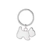 Llavero de acero inoxidable con diseño de cachorro de dibujos animados lindo estilo coreano colgante para mochila regalo para novias colgante para mascotas venta al por mayor