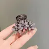 Horquilla de Flor con Esmalte de Color y Pedrería para Mujer Pinza de Agarre de Alta Calidad tamaño pequeño Pinza de Tiburón Refinada Pinza para la Parte Trasera de la Cabeza para Cabello Semiatado Otoño e Invierno