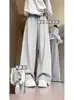 Calça Feminina Primavera e Outono Nova Calça Jogger de Perna Larga Conversível Outono Inicial Calça Longa para Meninas Mais Velhas Outono Casual Calça Longa