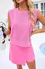 Traje Informal de Moda de Color Sólido para Comercio Exterior Transfronterizo para Mujer Verano 2025 Nuevo Conjunto de Dos Piezas de Camiseta de Manga Corta y Pantalón de Tres Cuartos de Algodón Puro