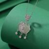 Colgante de plata de ley S925 Yilu con diseño de jade hetiano Ruyi con cerradura de paz y carácter fu, estilo étnico, regalo personalizado retro