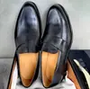 Sapatos Masculinos de Couro de Alta Qualidade Borda Aberta Bico com Contas Couro Bovino de Camada Superior Formal Britânico para Negócios Cadarço Totalmente Feito à Mão por Dentro e por Fora Couro Bovino