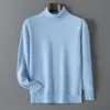 Suéter de Cuello Alto Nuevo para Hombre Otoño e Invierno Andy Terciopelo Tejido Pulóver Manga Larga Casual Capa Base Talla Grande Transfronterizo