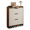 Tablero ecológico de madera maciza, zapatero ultradelgado para uso doméstico, nuevo modelo 2026, mueble estrecho para recibidor, zapatero de pared integrado