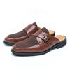 Mocasines para Hombre Talla Grande Transfronteriza Talla 46 Verano Nuevos Zapatos de Cuero de Media Caña Moda Peluquero Zapatos de Cuero sin Talón Slip-On
