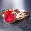 Múltiples Estilos de Anillos de Corazón de Ángel Incrustados de Diamantes, Anillos de Moda de Turmalina Rojo Sangre de Paloma, Anillos de Piedra Roja con Diamantes Chapados en Oro Rosa al por Mayor