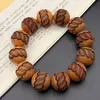 Pulseras de Madera de Durazno Natural con Patrones Tallados de Tai Chi y Cruz de Bagua, Cuentas de Oración de Madera Unisex, Al Por Mayor
