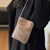 Bolsa Minimalista para Teléfono Móvil 2026 para Mujer, Estilo Japonés y Coreano, Bolsa Pequeña Ligera de Lona con Cordón, Monedero Versátil Mini Cruzado al Hombro