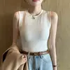 8706 Camisola de Cuello Redondo con Hombros Anchos para Mujer, Top Base Exterior Ajustado para Primavera y Verano