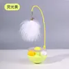 Brinquedo Interativo para Gatos Wobble Pena Teaser Sino Brinquedo para Brincar Sozinho com Bola de Catnip