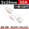 Tubo de Fusible de Vidrio 5*20 1-30A 250V Encendedor de Cigarrillos/Cargador/Cámara de Salpicadero de Coche 6x30