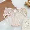 Directo del fabricante: Panty de encaje floral para mujer, tiro medio-bajo, malla transpirable, refuerzo de algodón puro, estilo puro deseo, bikini