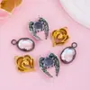 Accesorios de Joyería DIY de Aleación Transfronterizos con Alas de Ángel Incrustadas de Diamantes y Colgantes en Forma de Corazón para Collares, Pulseras y Aretes DIY
