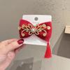 Estilo chinês Ano Novo laço de lã vermelha hairpin menina princesa koi hairpin festival festivo borla acessórios para o cabelo