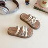 Pantuflas de Verano para Niñas 2025 Nuevas Moda para Niñas Sandalias de Playa con Pedrería Para Niñas Pequeñas Sandalias Abiertas de Punta de Dedo Modernas
