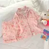 Pijama infantil para niñas, nuevo modelo verano 2026, algodón nube, dulce y fino, manga corta y shorts, ropa de casa para niños mayores