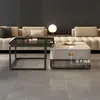 Mesa de centro de losa de roca, diseño moderno y minimalista para salas de estar, adecuada para apartamentos pequeños, nuevo modelo 2026, mesa de centro cuadrada de vidrio, tamaño para apartamentos pequeños