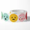 Venta al por mayor Amazon AliExpress Rojo Amarillo Naranja Azul Rosa Verde 8 tipos de pegatinas de caritas sonrientes etiqueta autoadhesiva
