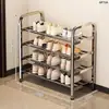 Zapatero multiusos de acero inoxidable, apto para uso doméstico, no requiere ensamblaje, estante de almacenamiento versátil para entradas, dormitorios y propiedades de alquiler; estanterías para zapatos al por mayor disponibles