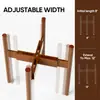 Suporte para Plantas de Interior com 2 Peças, Suporte para Plantas de 2 Níveis, Suporte para Plantas de Bambu, Largura Ajustável 8 - 12 Polegadas