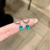 Pendientes de Plata de Ley S925 con Forma de Gota Paraiba para Mujer, Joyería de Oreja Fresca, Simple y Versátil, Adornos de Alto Nivel con Sentido de Diseño para el Viaje Diario
