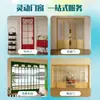 Puerta corredera de tres eslabones, sistema perfecto retro estilo francés para cocina, dormitorio, balcón, puerta divisoria de sala de estar, puerta corredera de aleación de aluminio