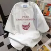 Camiseta de Manga Corta con Estampado de Letras de Marca de Moda Unisex Estilo Universitario Retro Casual Holgada Vintage Top Versátil
