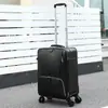Maleta de Viaje de Lujo de Cuero Genuino Vintage de 20 pulgadas Equipaje de Mano Científicamente Dividido con Ruedas Universales Silenciosas