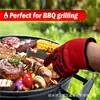 Churrasco Profissional Longo Churrasco Camada Dupla Alta Temperatura Micro-ondas Camping Churrasco Segurança Luvas de Proteção