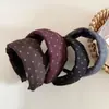 Diadema Ancha Estilo Retro de Lunares Diadema Alta para la Parte Superior del Cráneo Accesorios para el Cabello para Salir y Viajar Pinza para el Cabello Accesorios para el Cabello Mujer Coreano Sensación de Alta Gama