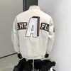 Chaqueta de piloto estilo americano de moda con bordado de parches, chaqueta de béisbol para hombre, corte holgado, versátil, primavera y otoño 2025