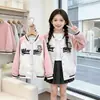 Chaqueta de Béisbol Estilo Academia para Niñas Otoño Nueva Llegada Dibujos Animados Moda Bloques de Color Chic Casual Cárdigan Top