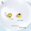 Contas Redondas com Furo para Dança do Leão Caractere da Fortuna Acessórios para Joias DIY, Contas Tradicionais Estilo Chinês Banhadas a Ouro Deus da Riqueza