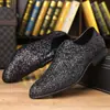 Novos sapatos casuais masculinos, sapatos de dança com cadarço da moda com glitter, sapatos de couro de cano baixo tamanho grande cross-border, sapatos masculinos em estoque