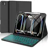 Adecuado para iPad Tablet Pro 11 pulgadas M4 Funda Protectora Teclado Bluetooth Táctil Retroiluminado Ranura para Lápiz Funda de Cuero Transfronterizo