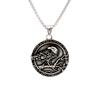 Collar de acero inoxidable para hombre de Amazon, estilo europeo y americano, con personalidad retro, colgante de cuervo de acero de titanio, cadena en relieve, joyería al por mayor