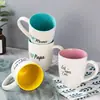 Taza de Cerámica en Forma de Tambor con Relieve de 440 ml Personalizable con Logo y Patrón para Café, Leche y Agua Potable Liling