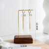 Exhibición de joyas de nogal, bandeja para aretes, collares, pulseras, escalera, soporte de exhibición, base de madera maciza