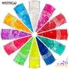 Explosões transfronteiriças fluorescente estrela de cinco pontas misturada 12 cores nail art lantejoulas set Matt perolado nail art jóias patch