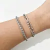 Pulseras y tobilleras de cadena multicapa para mujer, estilo hip-hop, cadena gruesa con cuentas redondas, juego de pulsera y tobillera transfronterizo europeo y americano, al por mayor