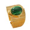 Moda Transfronteriza Anillo de Acero Inoxidable Estilo Palacio Lujo Ligero Anillo Abierto Incrustado a Presión de Aceite Oval Piedra Natural Acero Titanio