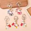 Colgante Maneki-neko de Aleación Esmalte Goteado Dibujo Animado Maneki-neko Pez Koi Llavero Estilo Chino Llavero de Buena Suerte Fuente de Venta al por Mayor