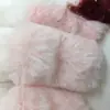 Em estoque Tecido de pelo de coelho listrado 10mm, veludo de coelho pelo de coelho pelúcia listrada tecido para brinquedo roupa boneca