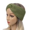 Faixa de cabelo cruzada de veludo europeia e americana, faixa de cabeça esportiva de lã tricotada, forro espessado de outono e inverno, proteção quente para as orelhas em clima frio, touca